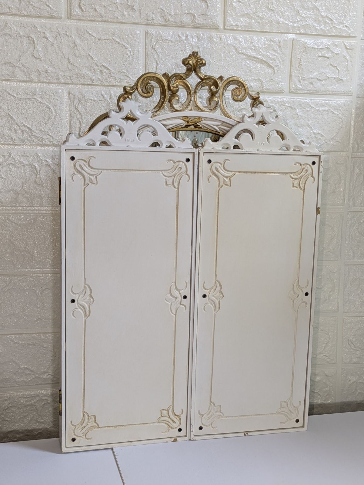 イタリア　アンティーク　三面鏡　美品寄り　最安値 イタリアアンティーク三面鏡美品寄り最安値