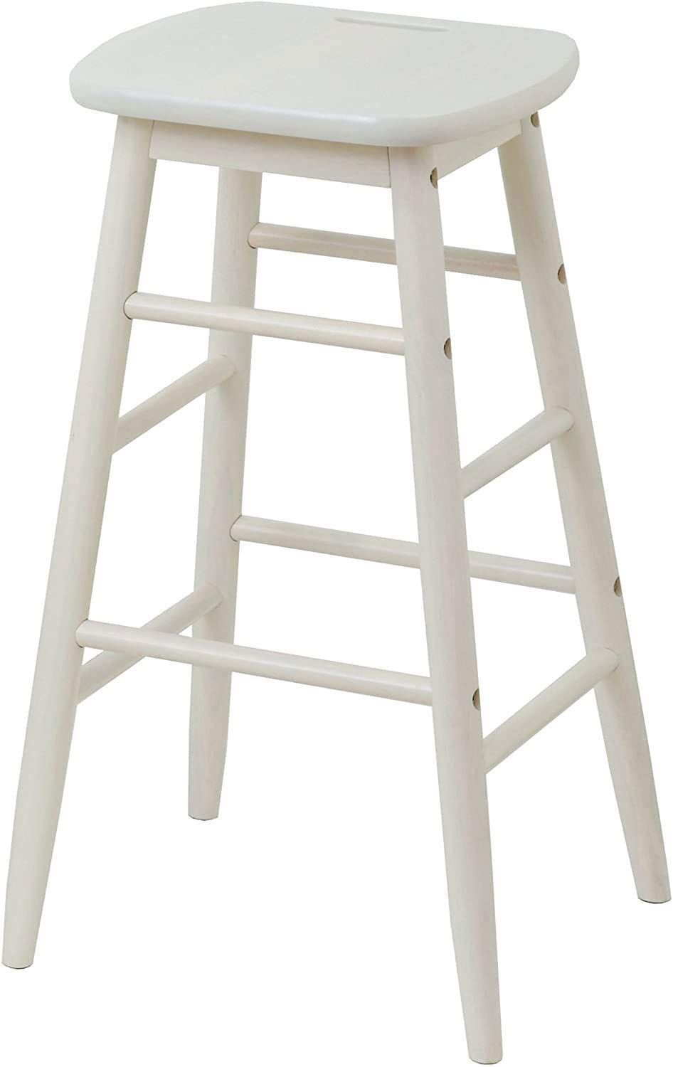 【新着商品】天然木使用 ホワイト 幅34x奥行34x高さ60cm INS-2824WH reno ine ハイスツール 市場