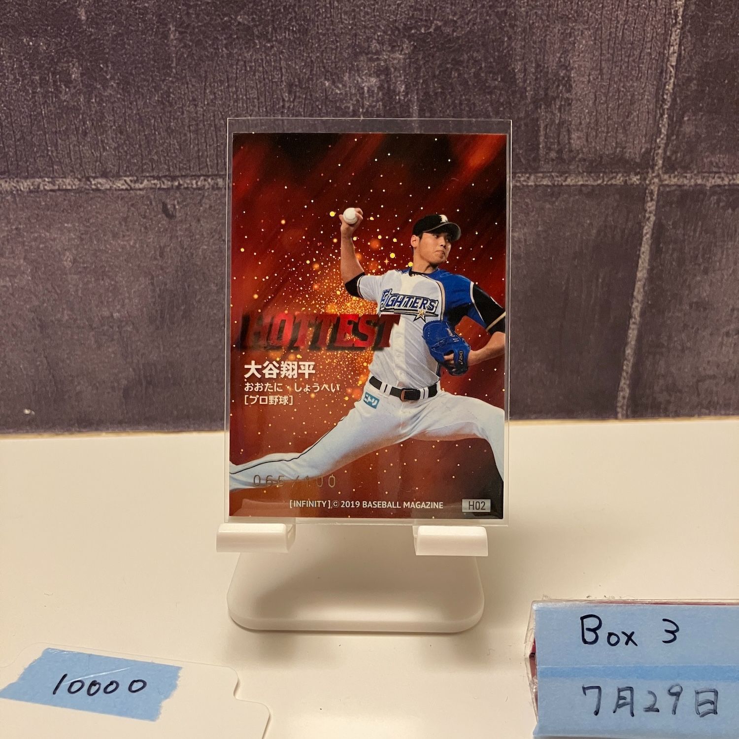大谷翔平 プロ野球 2019 BBM 2019 BBM Infinity 大谷翔平 065/100 緑箔サイン 日本ハム