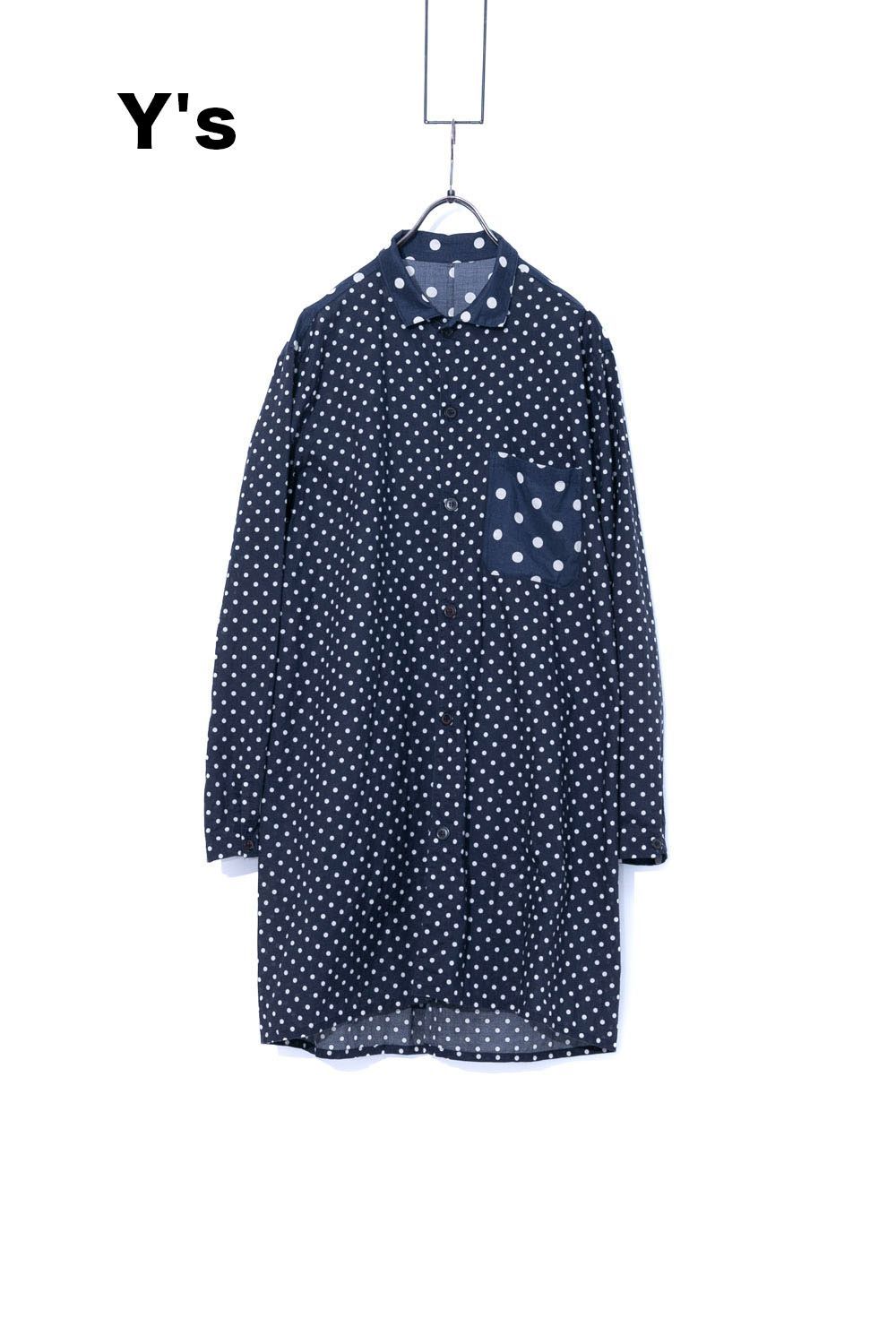 Y's ワイズ ドット柄ロングシャツ - メルカリ