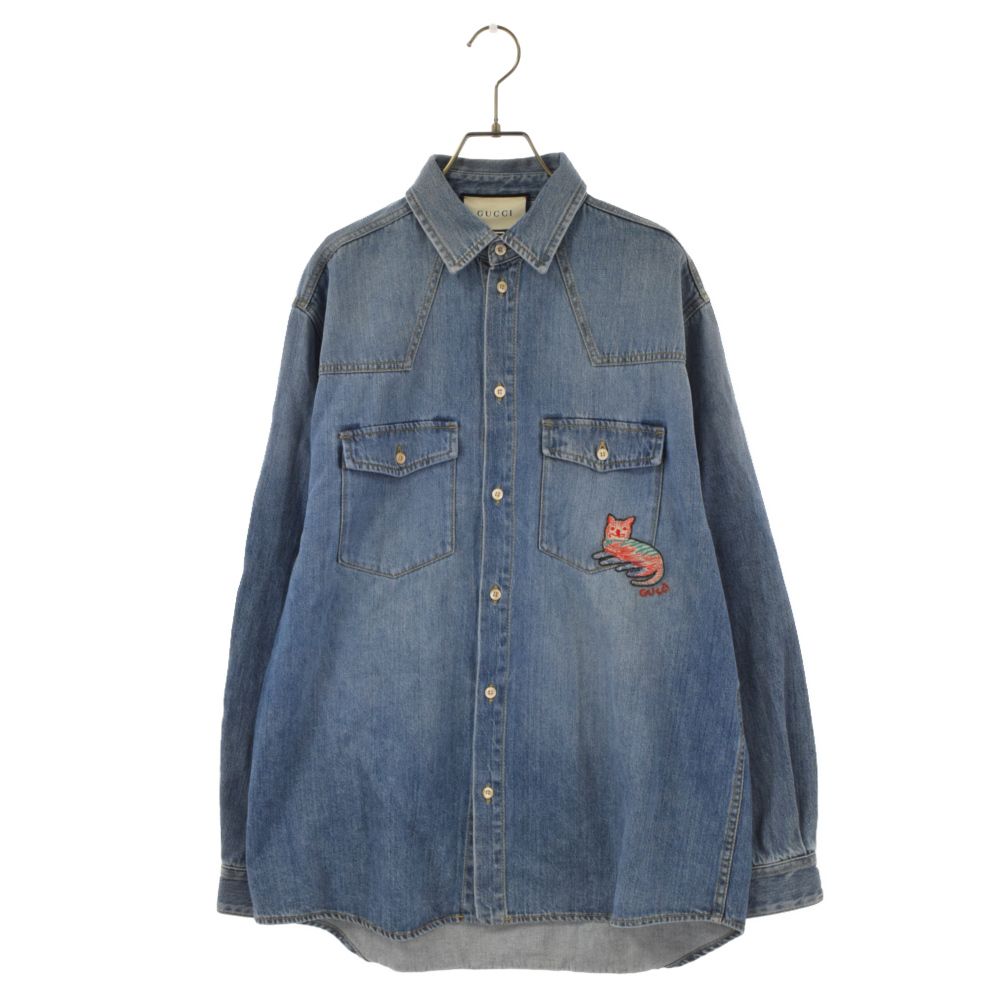 GUCCI (グッチ) 20AW BLUE DENIM JACKET WITH PATCH パッチ付き デニム