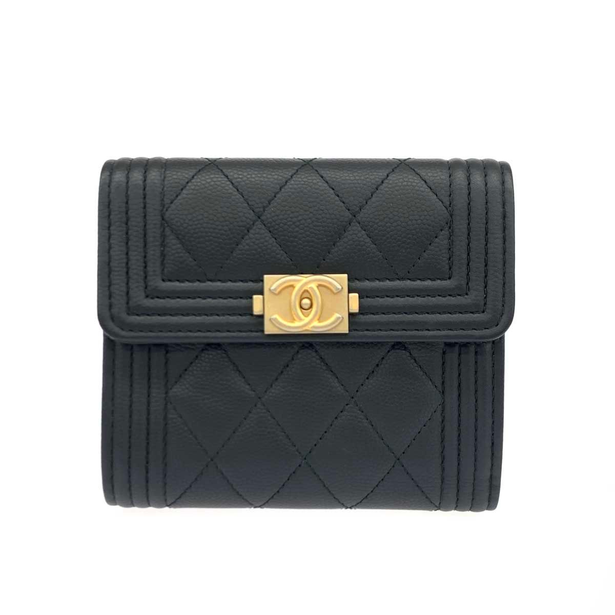 良好 CHANEL シャネル ボーイシャネル 財布 A80743 24247014 ブラック 