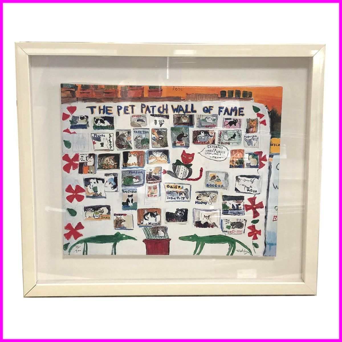 F4号】手描き油彩画 熊谷守一【猫】額縁 未使用額 サイン 共シール