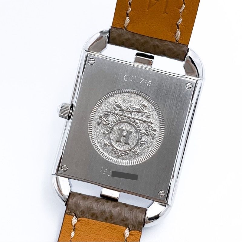 【仕上済/ベルト2種】エルメス ケープコッド 白文字盤 ブレス シルバー ダイヤ SS レディース 腕時計 HERMES 時計