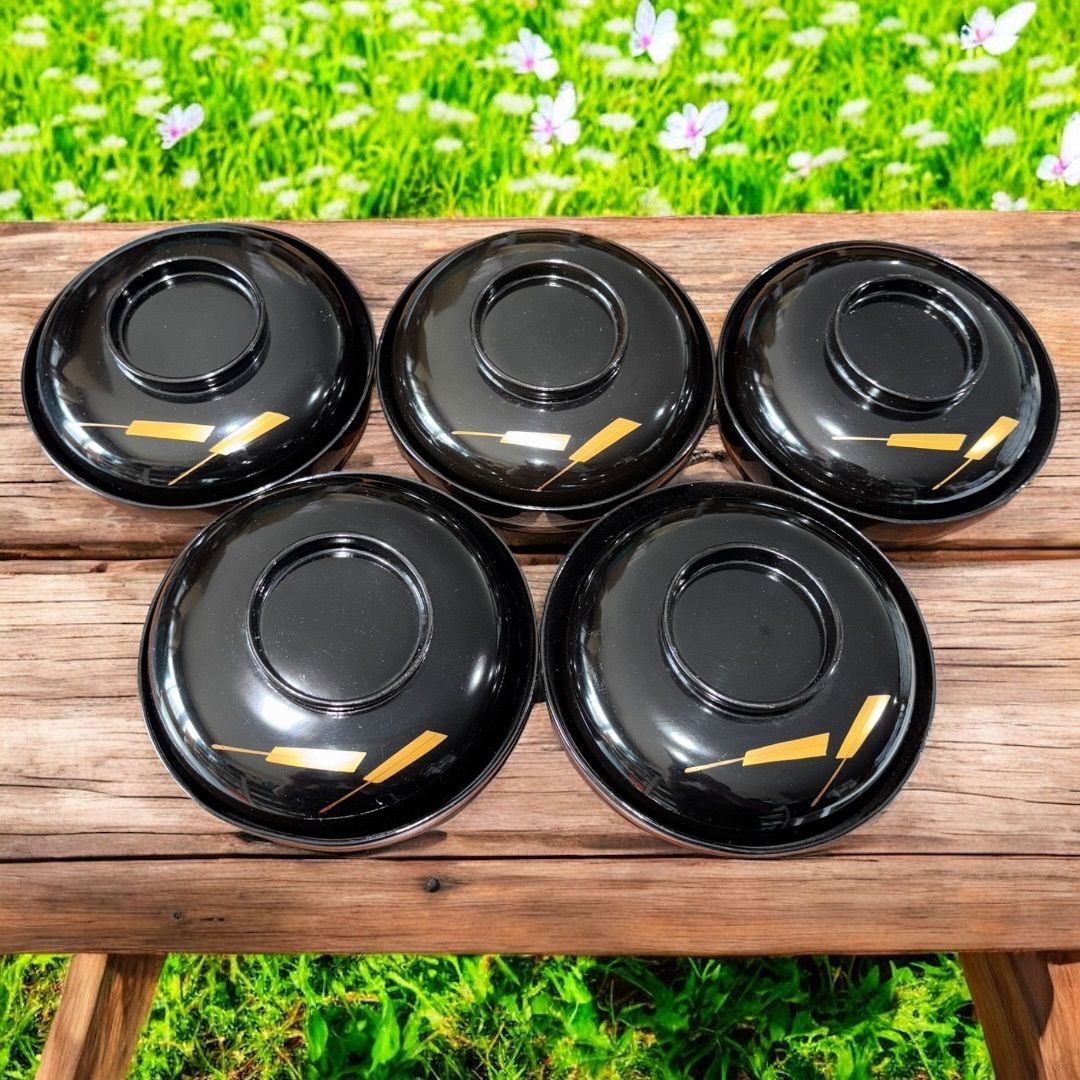 輪島塗蒔絵付 吸物椀五客 正喜作 輪島塗 和食器 吸物椀 蒔絵 漆器