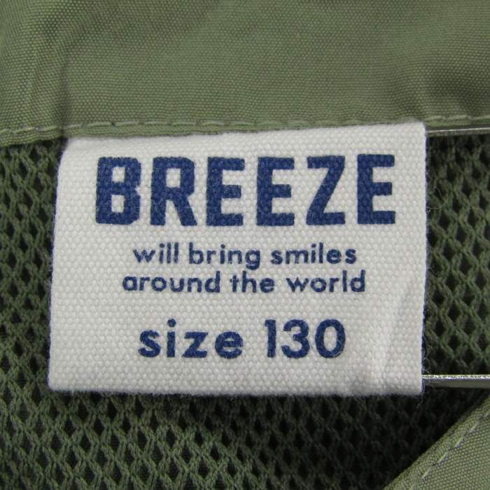 ブリーズ ノーカラージャケット シャツジャケット 胸ポケット アウター キッズ 女の子用 130サイズ カーキ BREEZE 【中古】 -  メルカリShops