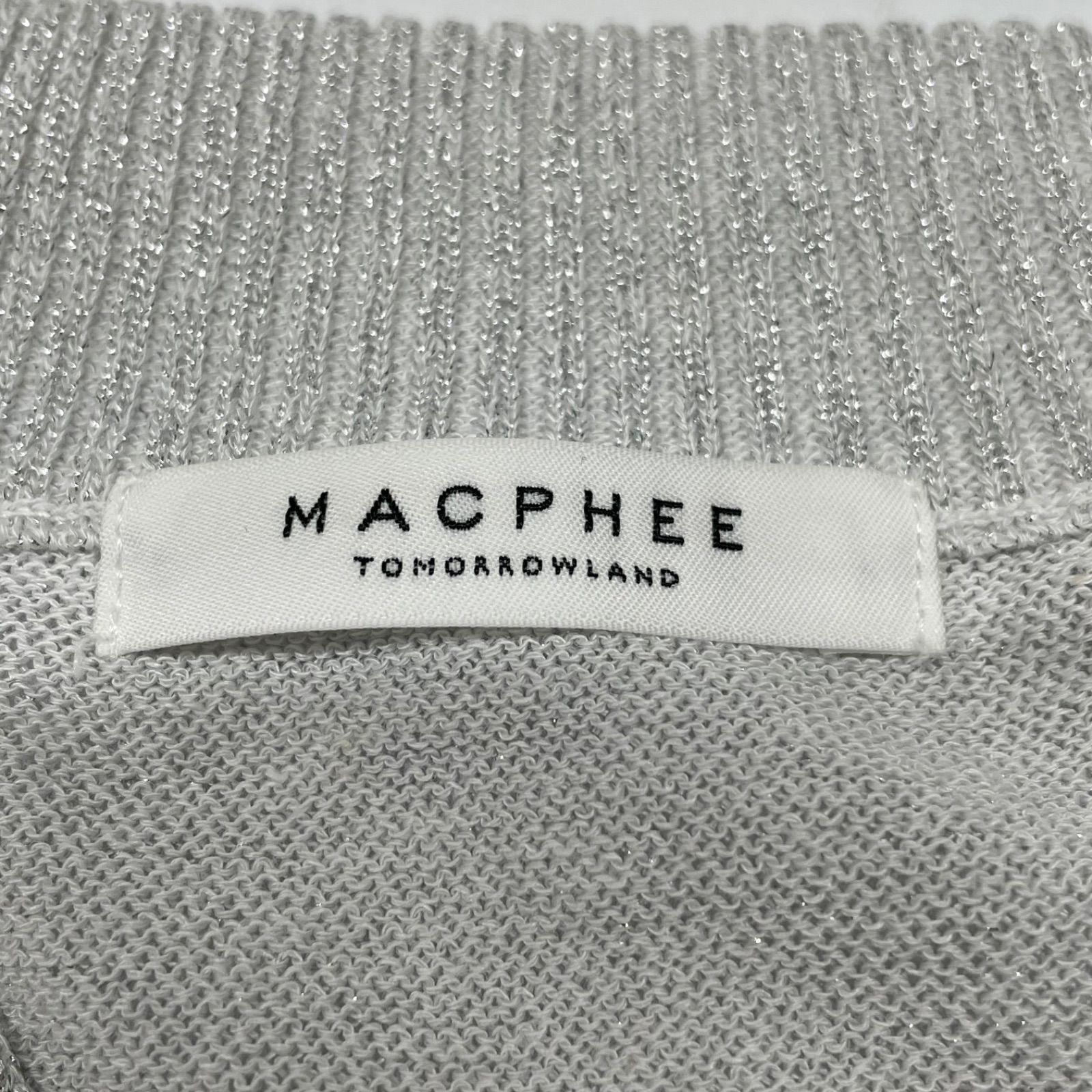 MACPHEE マカフィー ドライプレーン ジップ ラメカーディガン