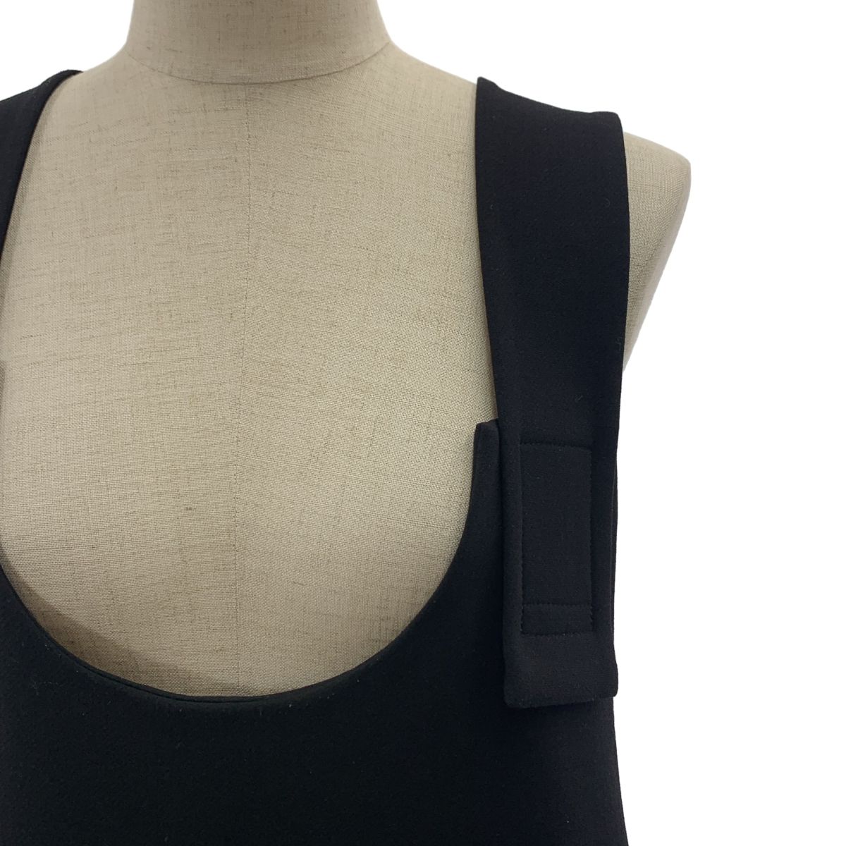 ENFOLD エンフォルド ダブルクロス ヘムドレープ ジャンパー スカート 38 ブラック レディース