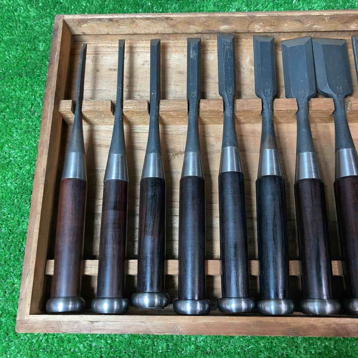 圓山五郎作 孝弘 十本組鑿 在銘 黒檀柄 岩槻店