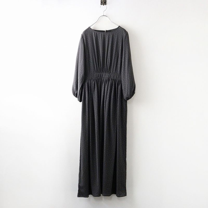 ハグオーワー クロスアンドクロス HUG O WaR Cloth-Cross ランダムドットワンピース 2|チャコール系 ドレス ギャザー 2400014363258