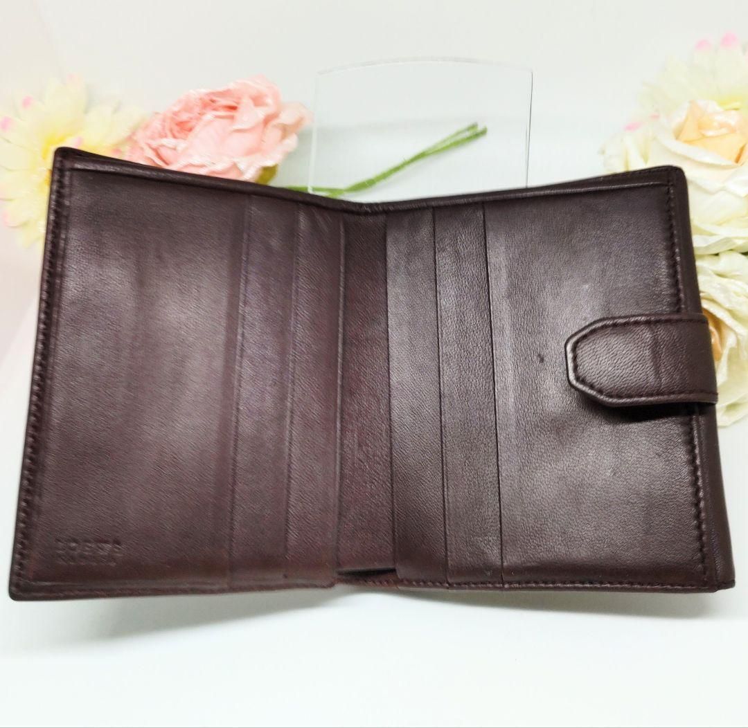 ✨美品✨✨肌触りの良いロエベ折財布 ブラウン - メルカリ