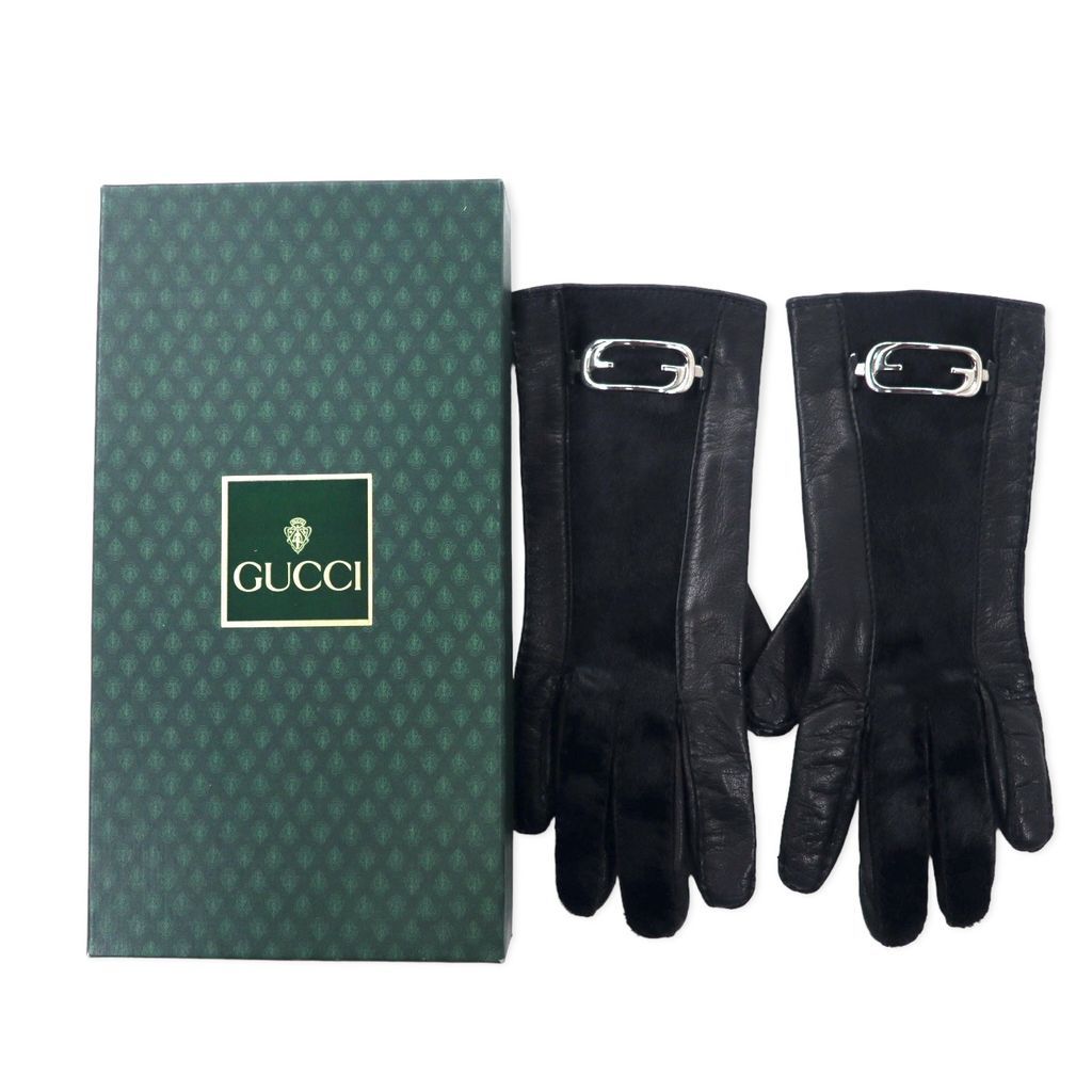 GUCCI イタリア製 オールドグッチ ハラコ レザーグローブ 手袋 6 GUCCI イタリア製 オールドグッチ ハラコ レザーグローブ 手袋 6