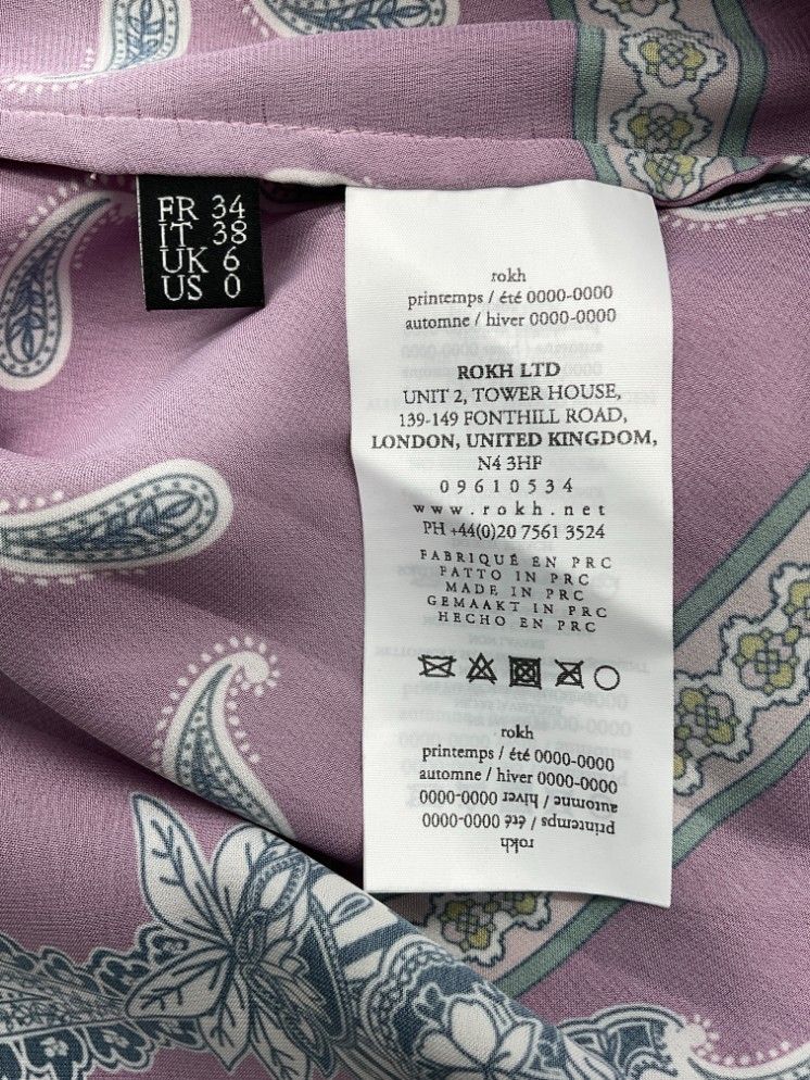 未使用 rokh ロク 34 マルチカラー ペイズリー総柄ドレスワンピース