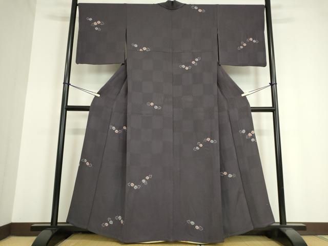 平和屋着物▽上質な小紋 単衣 更紗花間道 正絹 逸品 DAAV5361az