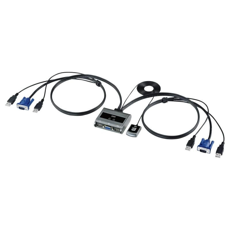 サンワサプライ Sanwa Supply パソコン切替器 エミュレーション非搭載 手元スイッチ付き SW-KVM2UUSN2 ブラック