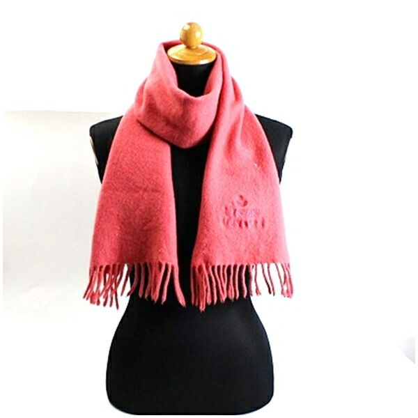 ヴィヴィアンウエストウッド ウール マフラー サーモンピンク オーブ 148 24cm 中古 Aランク Vivienne ヴィヴィアンウエストウッド ウール マフラー サーモンピンク オーブ