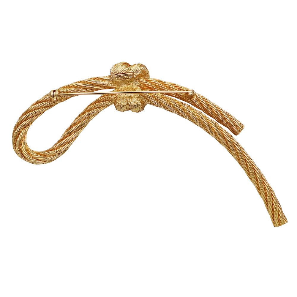 美品 ✨ Dior ディオール ブローチ リボン ロープ 縄 ゴールド Dior ディオール ブローチ リボン ロープ モチーフ 縄 ゴールド