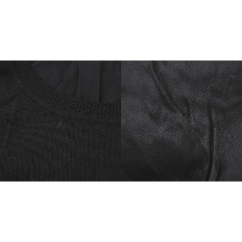 グッチ GUCCI ニット カットソー 七分袖 クルーネック 切替 ウール 絹  