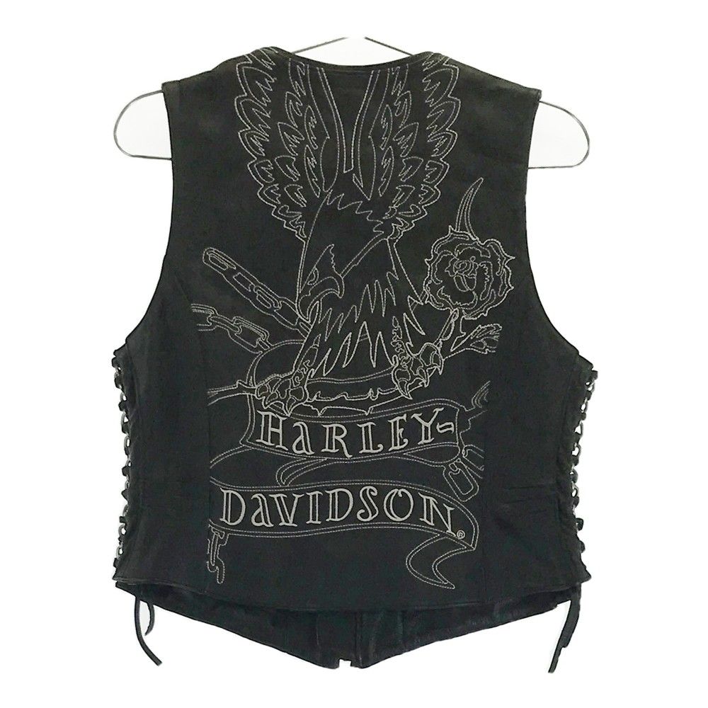 HARLEY DAVIDSON ハーレーダビッドソン レザーベスト チェーン ブラック系 S 240101287229