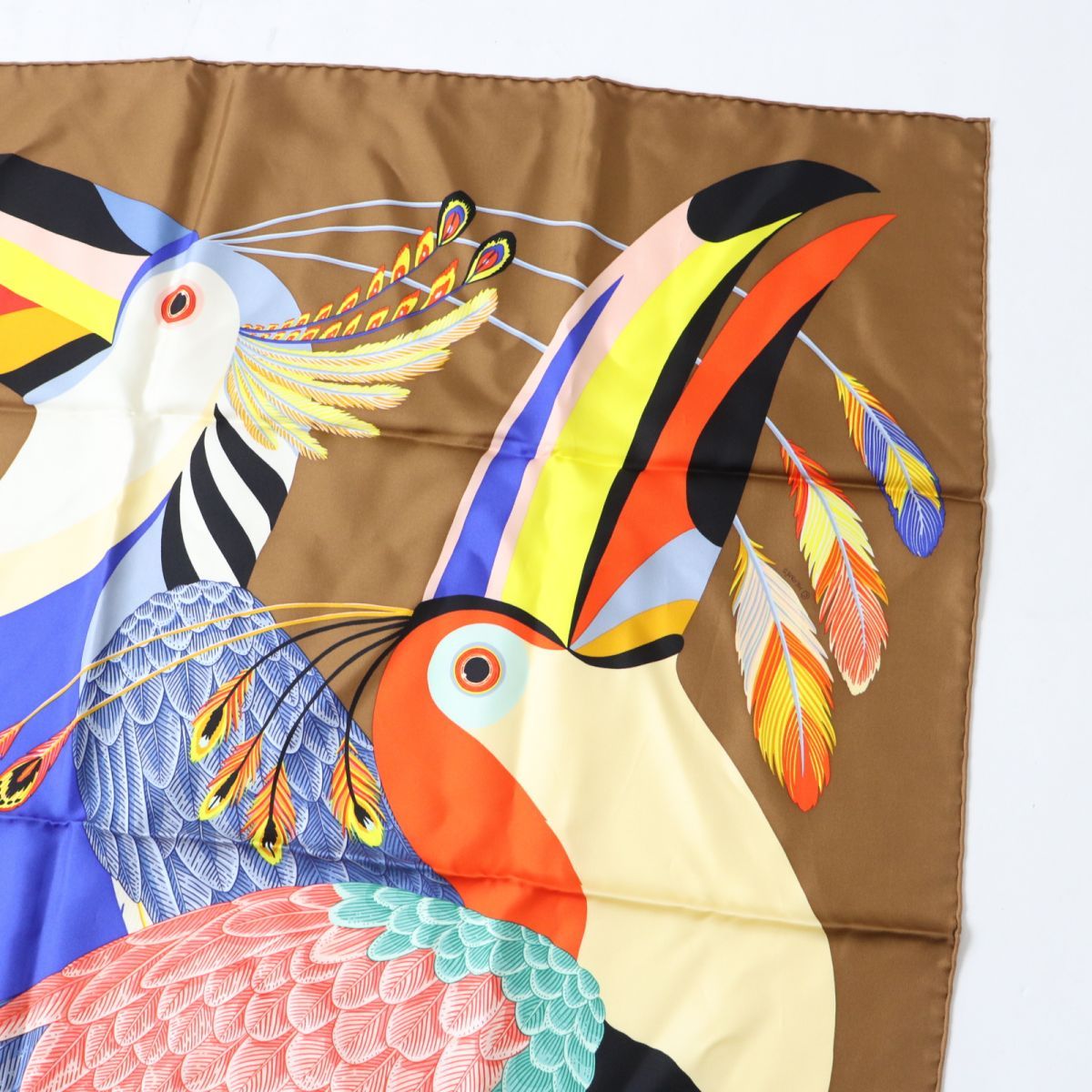 未使用品◎フランス製 HERMES エルメス カレ90 Toucans de Paradis 