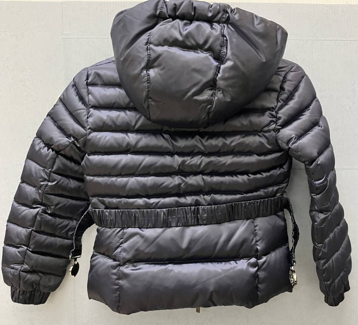 MONCLER モンクレール キッズ フードダウンジャケット ネイビー 116cm ベルト付き 擦れ汚れあり