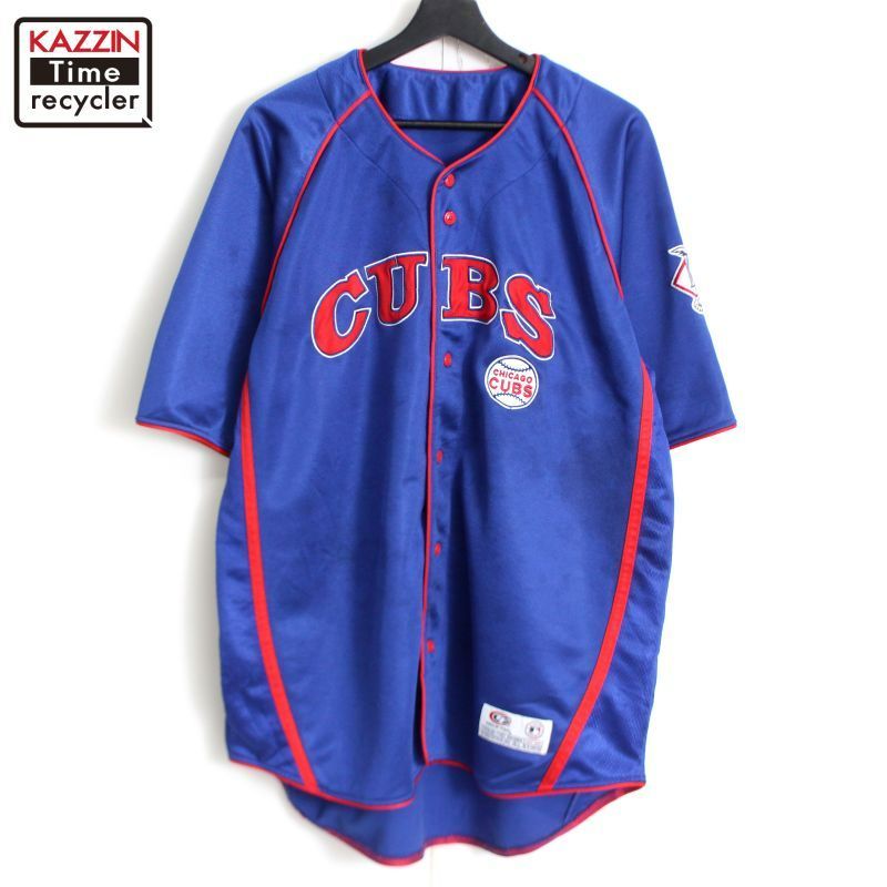 00s MLB シカゴ・カブス ロゴ ベースボールシャツ メンズ XL～サイズ相当 ビッグサイズ オーバーサイズ