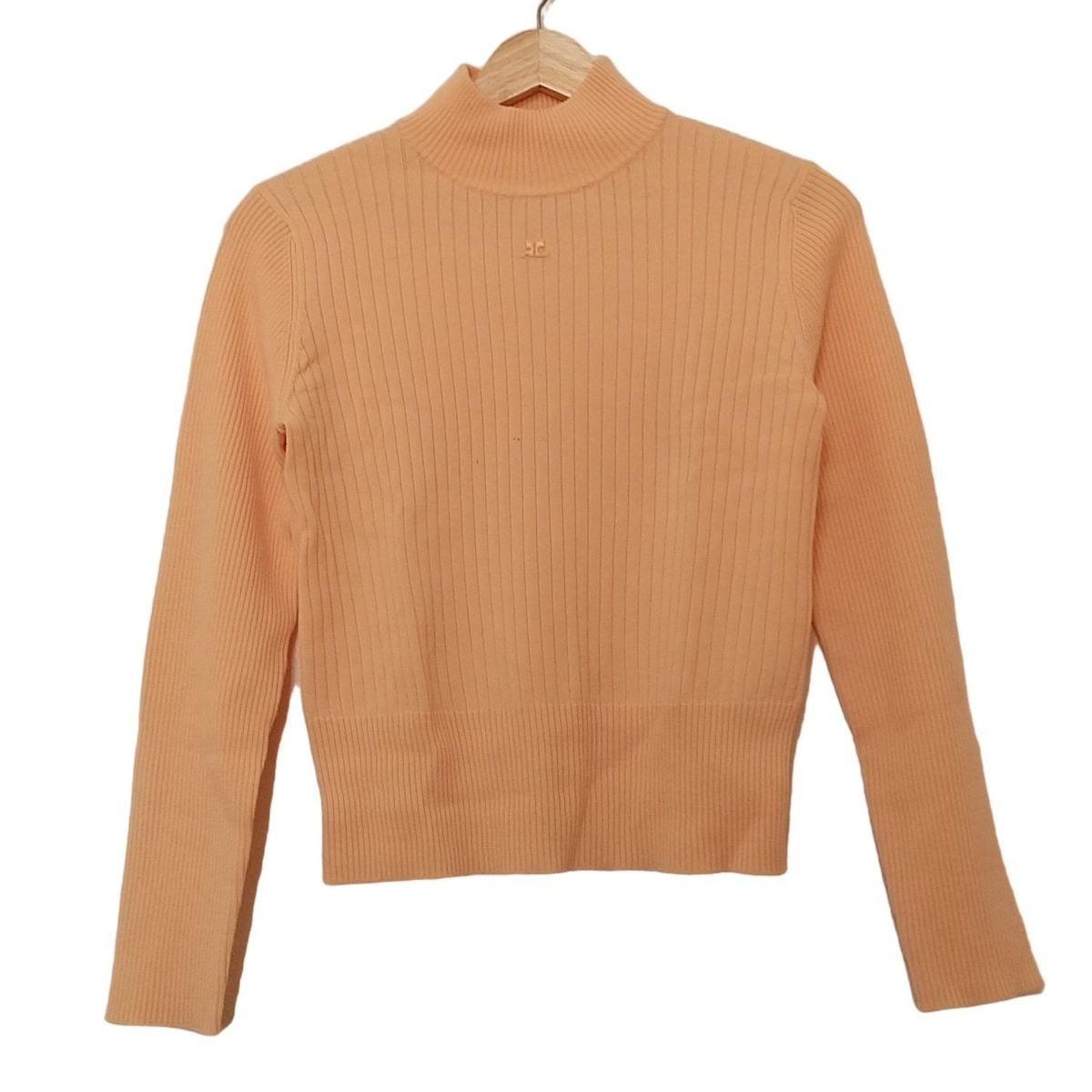 COURREGES クレージュ 長袖セーター サイズ9R レディース - オレンジ ハイネック