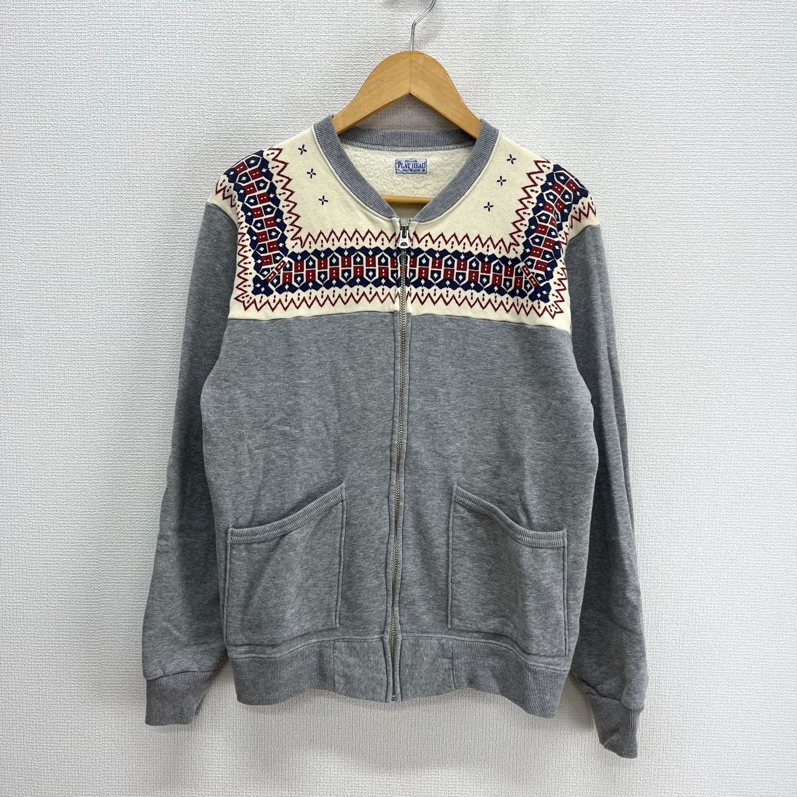 THE FLAT HEAD フラットヘッド 雪柄フルジップスウェット フラット