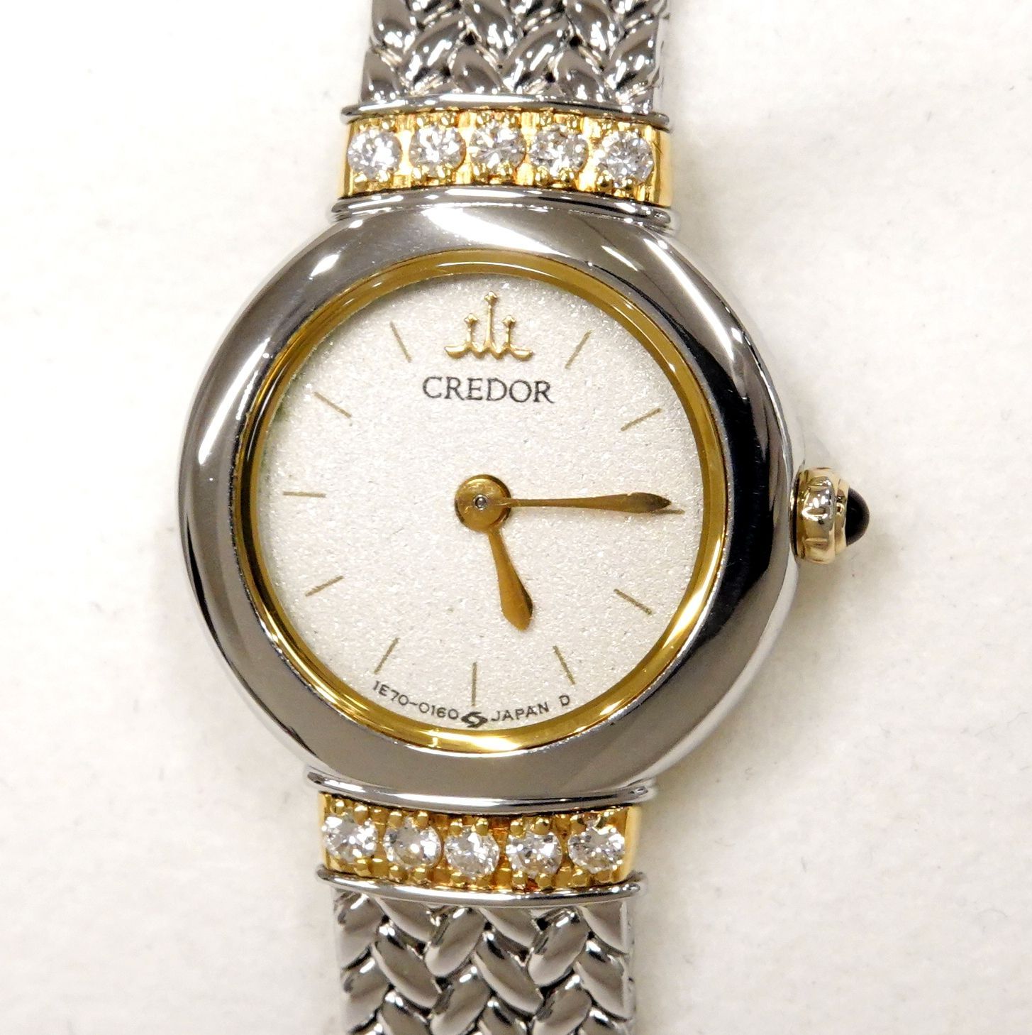 SEIKO CREDOR 1E70-0100 SS+18KT ダイヤ 腕時計