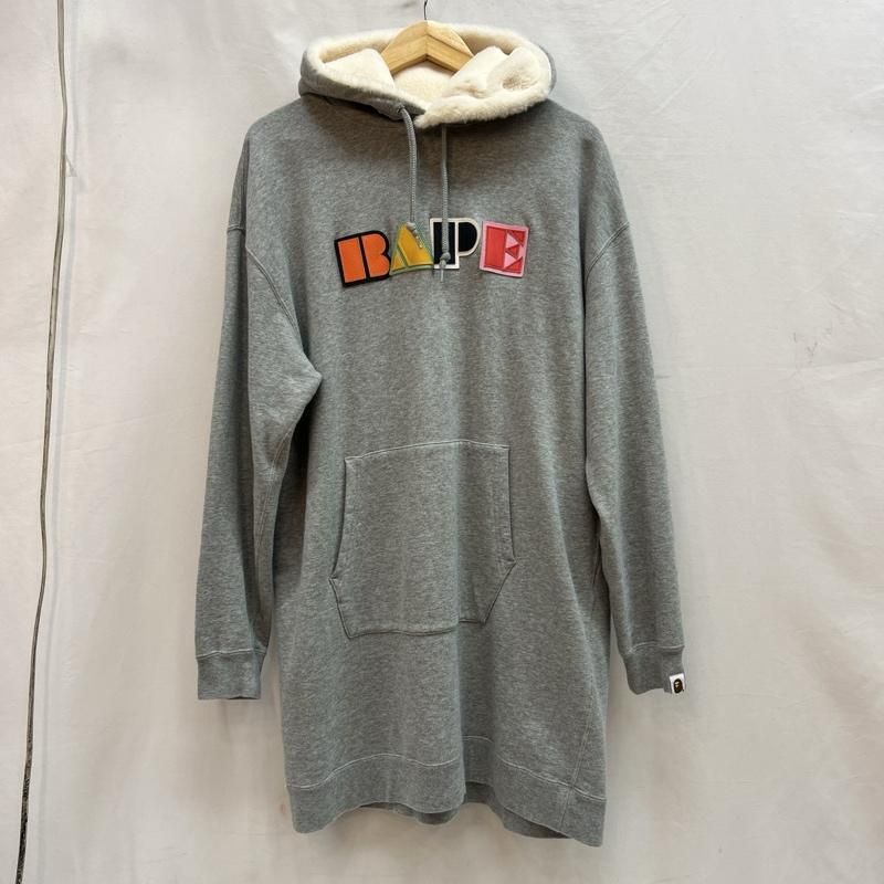 アベイシングエイプ スウェットトレーナーワンピース A BATHING APE アベイシングエイプ パーカー 長袖 猿 BAPE ロゴ