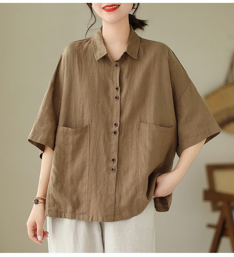 ゆったりシンプルトップス 春夏コーデ 可愛いボタン付きデート普段着用 c50ba745667c949f4e36c85b90df3f