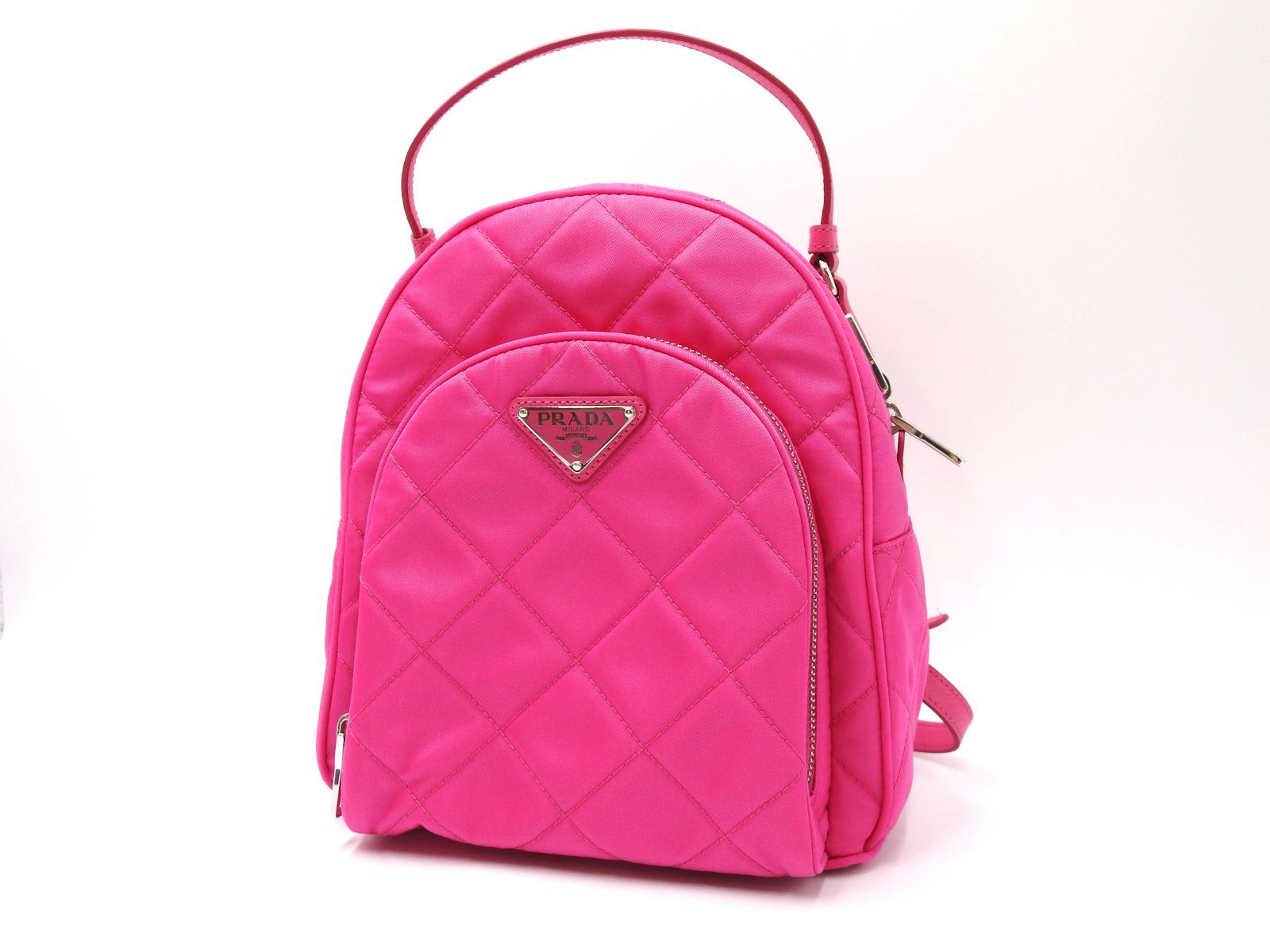 プラダ TESSUTO IMPUNTU リュックサック バックパック キルティング加工 FUXIA ピンク シルバー金具 1BZ066