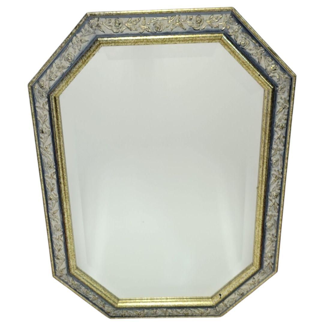 金彩 花柄 西洋 ウォールミラー 壁掛け 鏡 家具