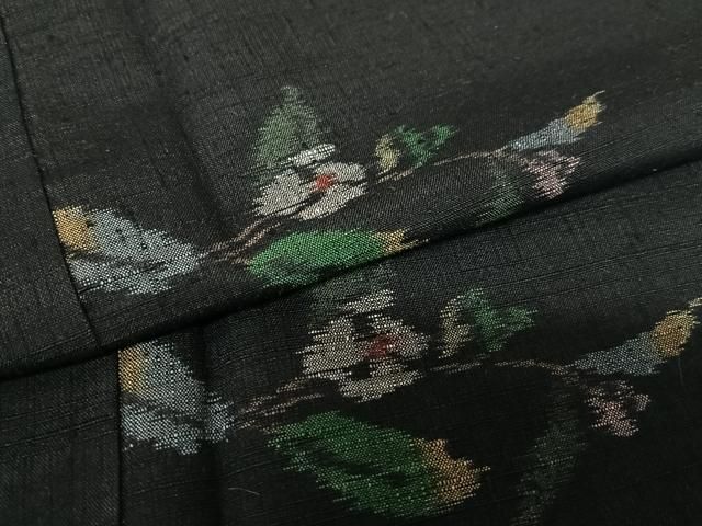 平和屋着物○上質な紬 枝花文 黒地 正絹 逸品 AAAU8387zg - メルカリ 