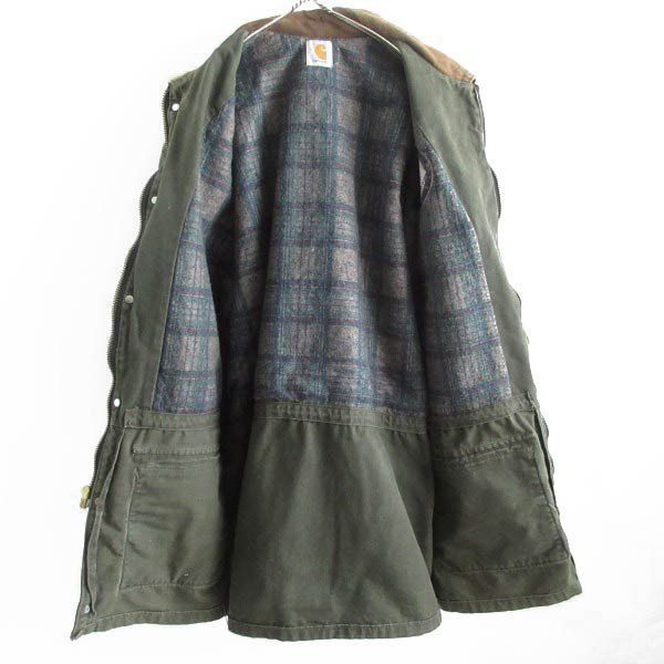 90s USA製 carhartt カーハート コットン ダック コート 緑系 XXL/2XL