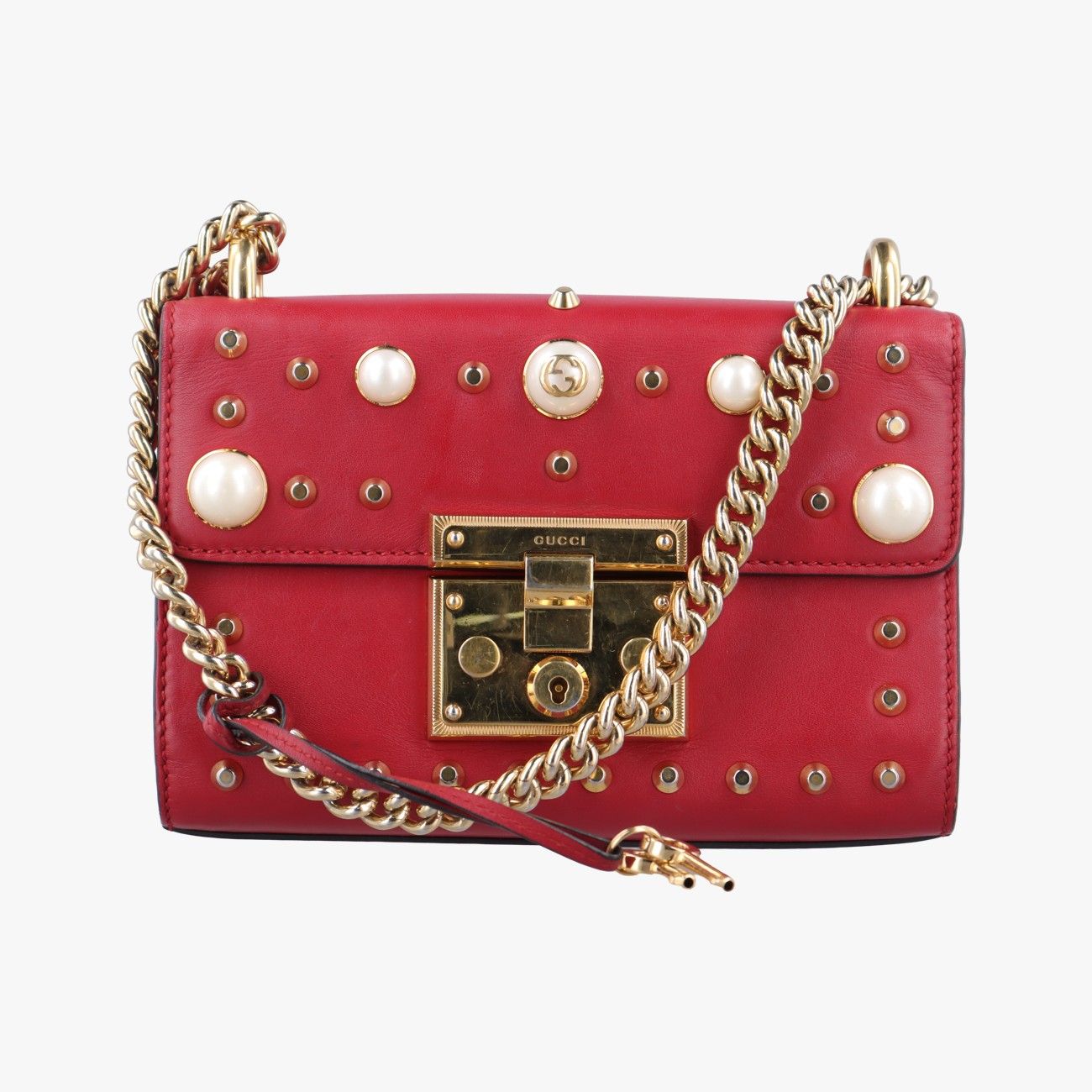 グッチGucciパドロック レッド レザー 432182 A020398903 - メルカリ