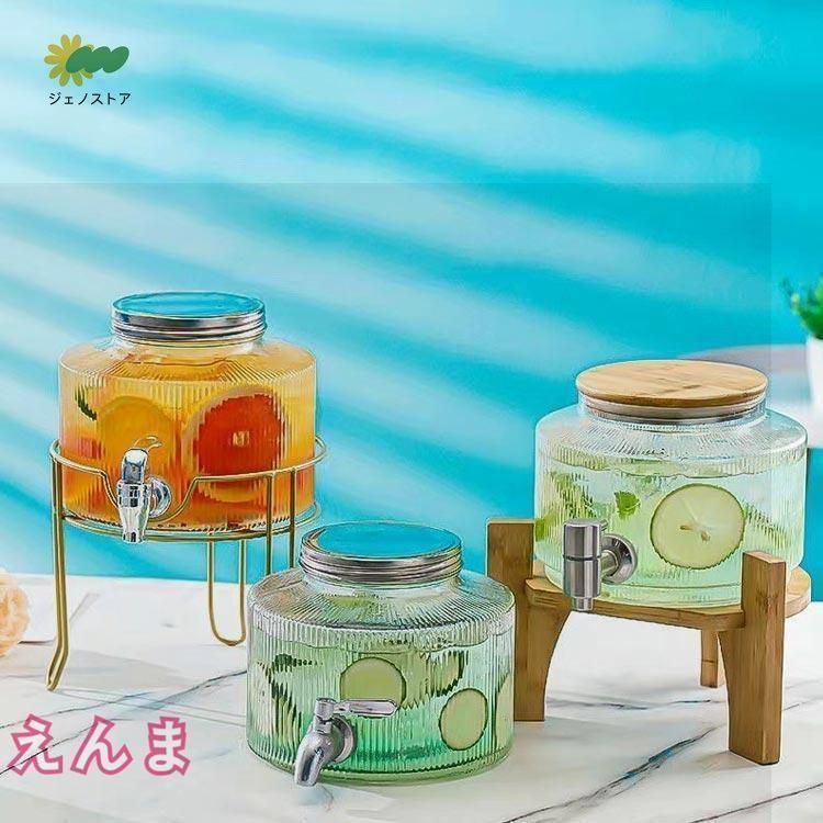 Wunnicx ドリンクサーバー 蛇口付き ガラス製 大容量3L/4L/5L/6L 冷水筒 貯蔵容器 飲料水バケット梅酒 ジュース dショッピング |ドリンクサーバー  5L Kilner キルナ―ディスペンサー DISPENSER （ ガラス 蛇口付き ディスペンサー 5リットル ドリンクディスペンサー ...