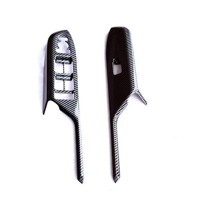 25系 ダイハツ MOVE ガラススイッチパネル パワーウィンドウスイッチカバー 内装 インナーハンドル装飾 ピアノブラック カーボン調 マットシルバー