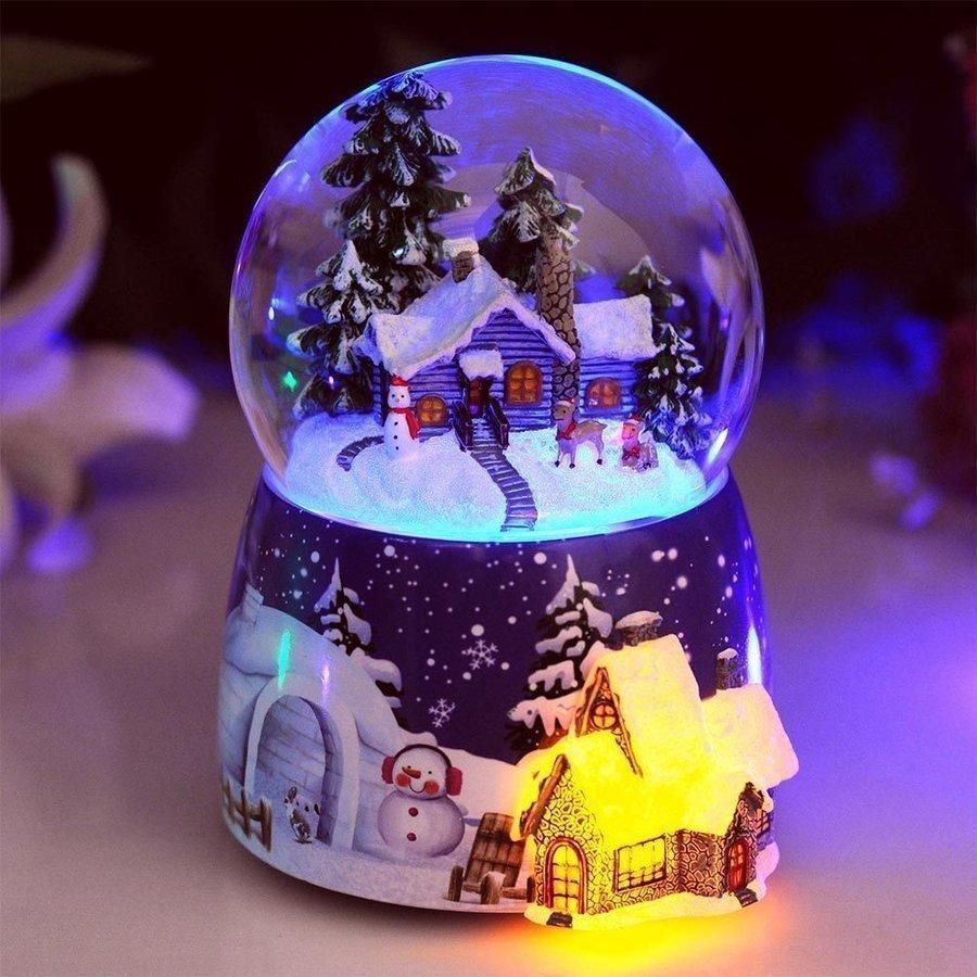 クリスマスオルゴール スノードーム 自動降雪 自動回