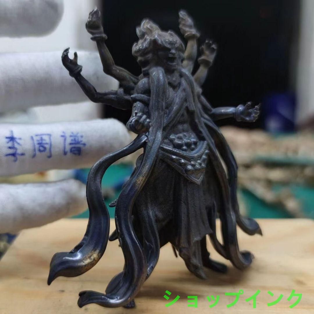 銅製  六臂三頭六道 非天阿修羅場 彫刻  工芸品美術品 置物 銅製 六臂三頭六道 非天阿修羅場 彫刻 工芸品美術品 置物