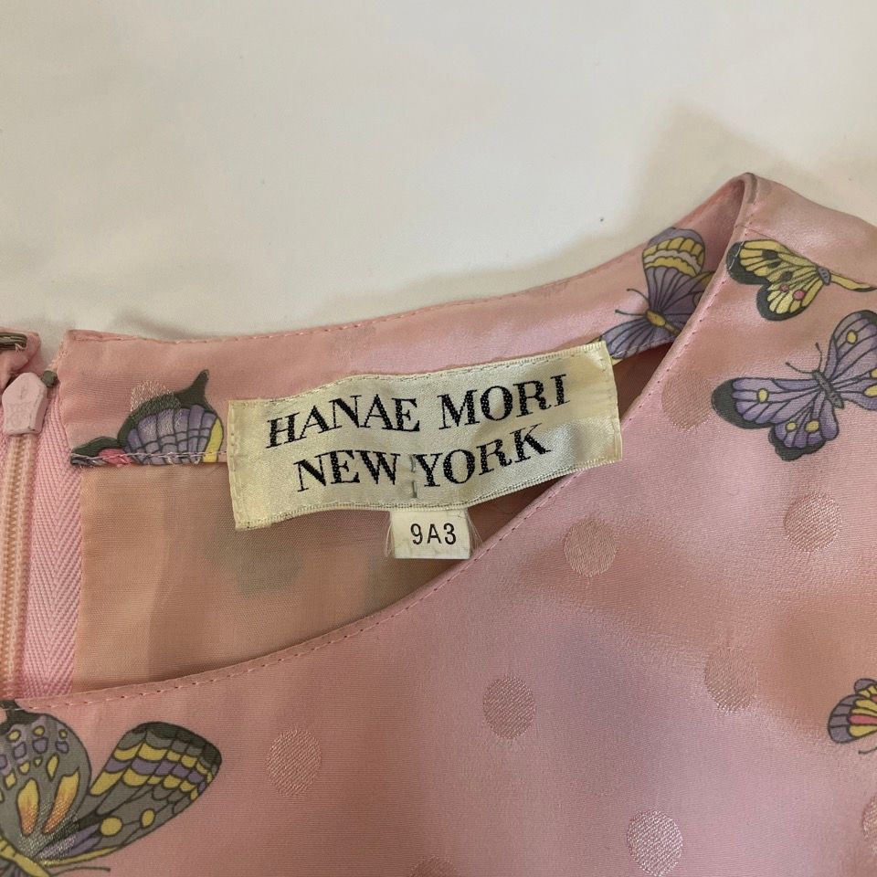 HANAE MORI NEWYORK 蝶柄 ワンピース