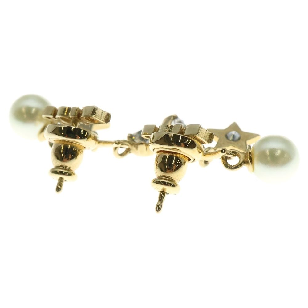 Christian Dior クリスチャンディオール Diorevolution ラインストーン パール スター ロゴチャーム ピアス ゴールド