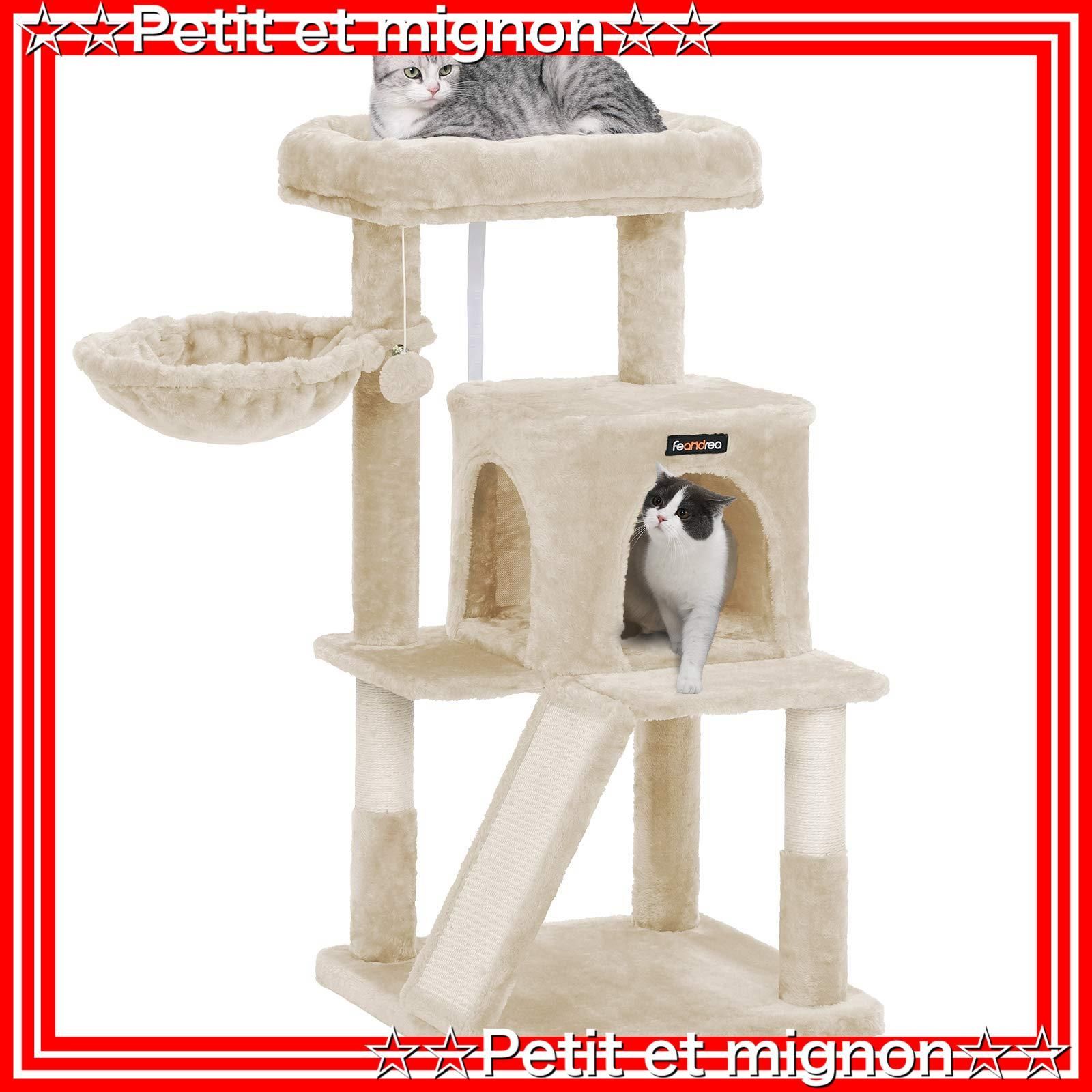 1点限り】PCT51MV1 96cm 安定性 多頭飼い 広いハウス 天然サイザル 猫タワー ハンモック耐荷重10KG 大型猫 キャットタワー  FEANDREA メルカリShops