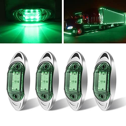 グリーン X-STYLE サイドマーカー LED 12V 24V 緑 6連LED トラック用 車幅灯 レーラー バス タンクローリー デコトラ カスタム 電飾 信号ライト マーカーライト 4個セット (グリーン)
