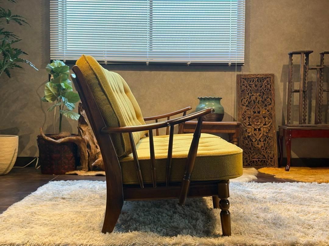 希少　尾州生地　リメイク　カリモク　3人用ソファ　クラシック　コロニアル　SRZ 希少 尾州生地 リメイク カリモク 3人用ソファ クラシック コロニアル