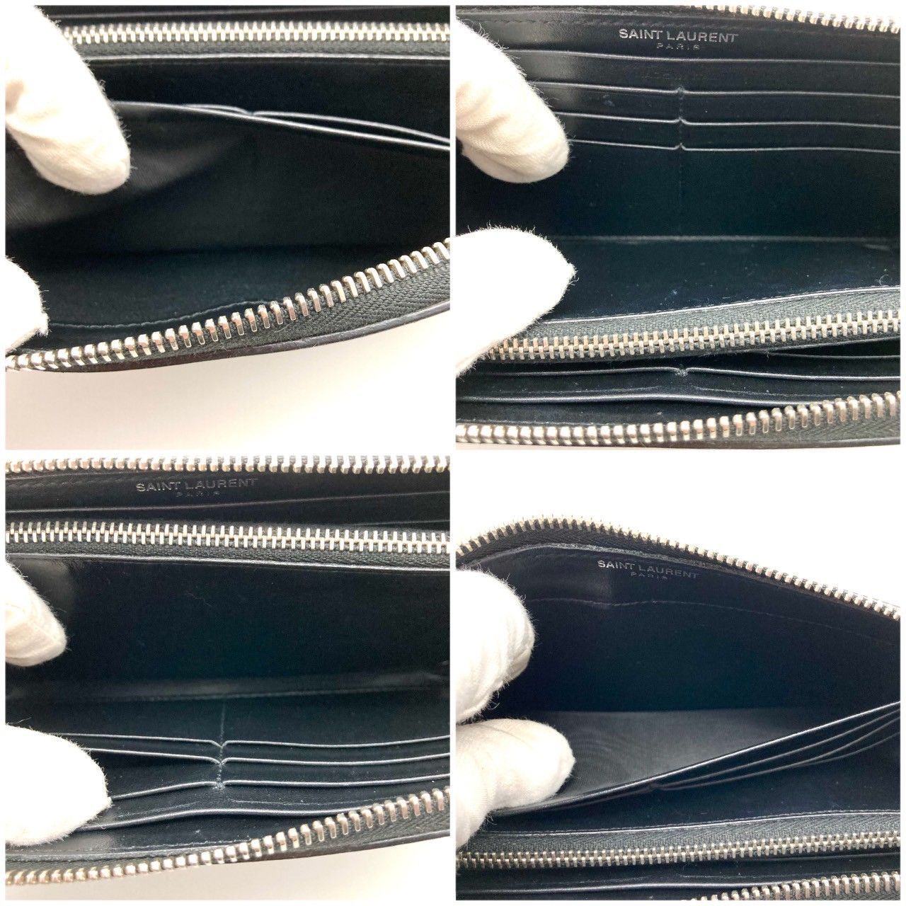 最高峰◆極美品◆サンローラン 長財布 クロコダイル YSLロゴ ブラック イヴサンローラン 長財布 クロコ型押し ブラック 大容量 美品