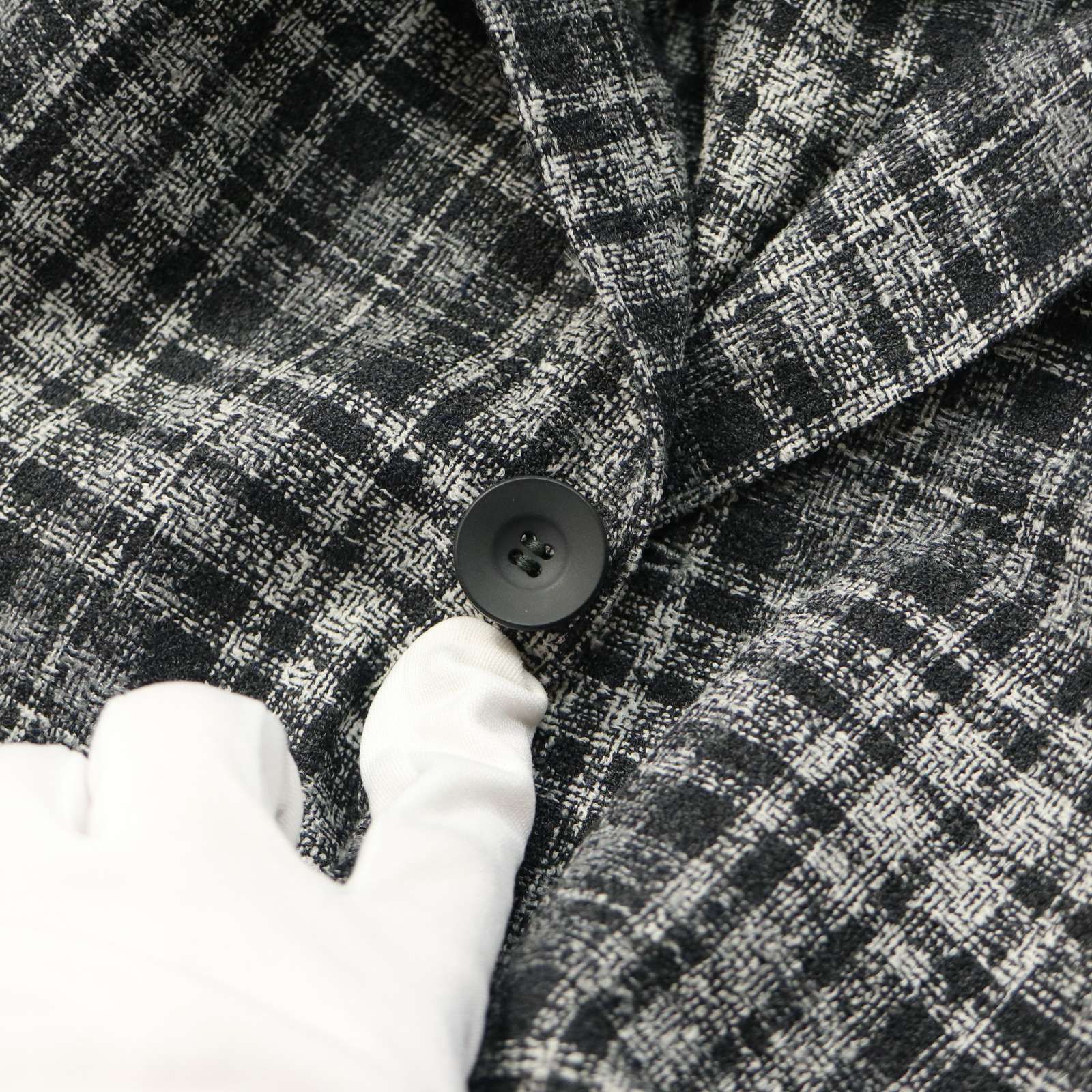 NEW YORKER　メンズ　テーラードジャケット　チェック柄　ウール100% NEWYORKER ニューヨーカー 春夏 麻 リネン混☆ チェック柄 サマー