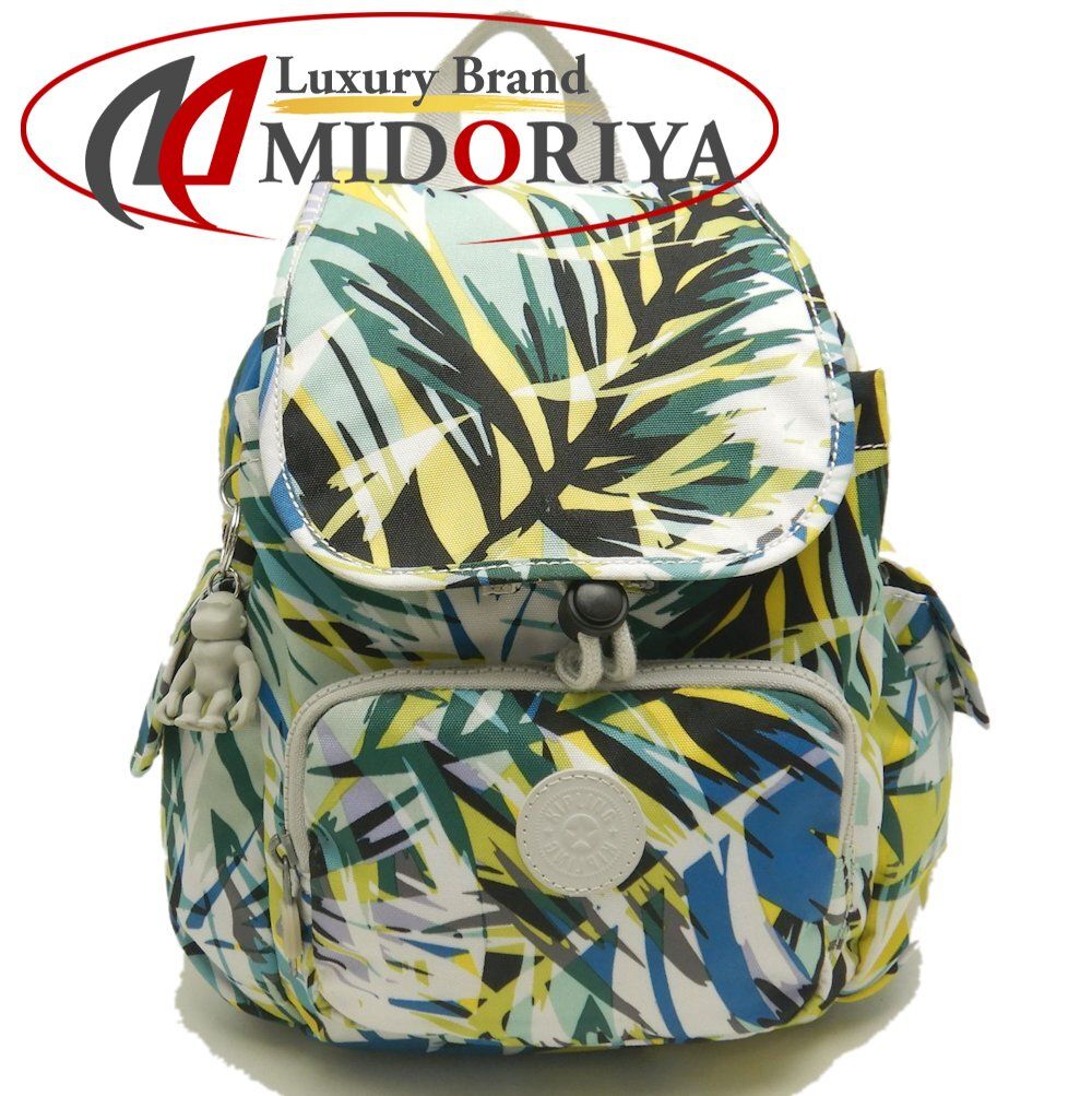 Kipling キプリング ボタニカル柄 リュック・バックパック ナイロン グリーン  マルチ レディース /253149【中古】