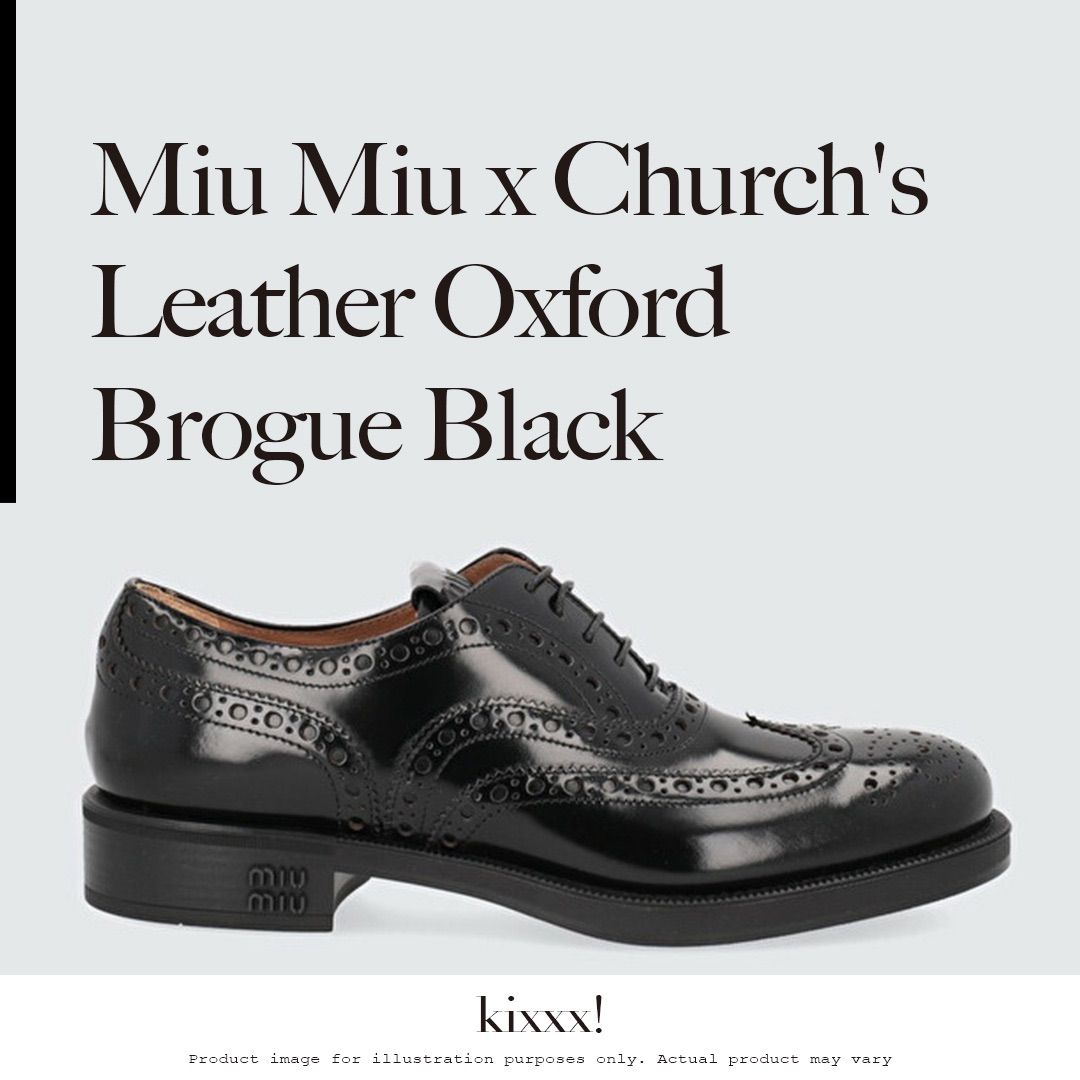 Miu Miu x Church's Leather Oxford Brogue Black チャーチ ミュウ