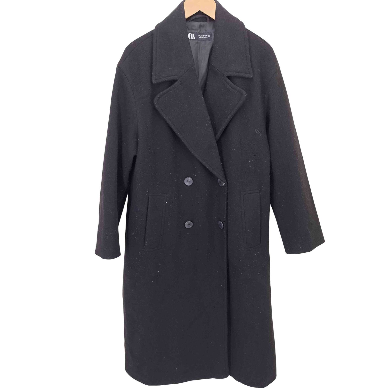 ザラ ZARA ダブルブレスト チェスターコート レディース import：XS